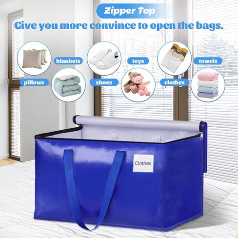 4 Pack-76L Heavy Duty Moving Bags, Moving Boxes with Reinforced Handles ＆ Premium Zippers, Storage Totes for Space Saving, Packing ＆ Moving Storage in Saudi Arabia