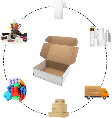 Shipping Boxes 11x9x3 inch Set of 25，White Corrugated Cardboard Box for Mailing Literature Mailer Small Business Shipping Packing Gifts Craft Digest Size Book Giving Products (11x9 x3 Inches) in Saudi Arabia