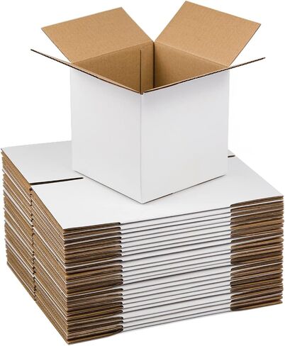 White Shipping Boxes 6x6x6 Inches Small Corrugated Cardboard Boxes, 25 Pack in Saudi Arabia