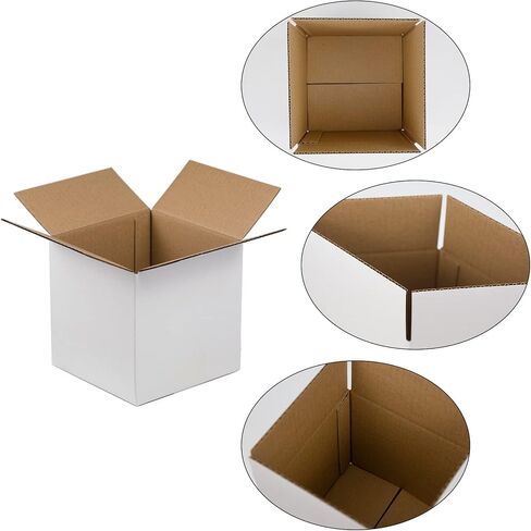 White Shipping Boxes 6x6x6 Inches Small Corrugated Cardboard Boxes, 25 Pack in Saudi Arabia