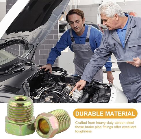 مجموعة تركيب خط الفرامل، 35 قطعة من صواميل خط الفرامل المتنوعة لـ 3/16 بوصة (19 تركيبًا) و1/4 بوصة (16 تركيبًا) لأنبوب خط الفرامل المتوهج المقلوب (الحجم: 35 قطعة) in Kuwait