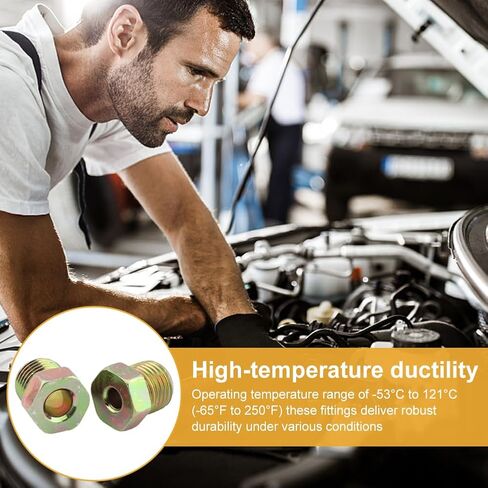 مجموعة تركيب خط الفرامل، 35 قطعة من صواميل خط الفرامل المتنوعة لـ 3/16 بوصة (19 تركيبًا) و1/4 بوصة (16 تركيبًا) لأنبوب خط الفرامل المتوهج المقلوب (الحجم: 35 قطعة) in Kuwait