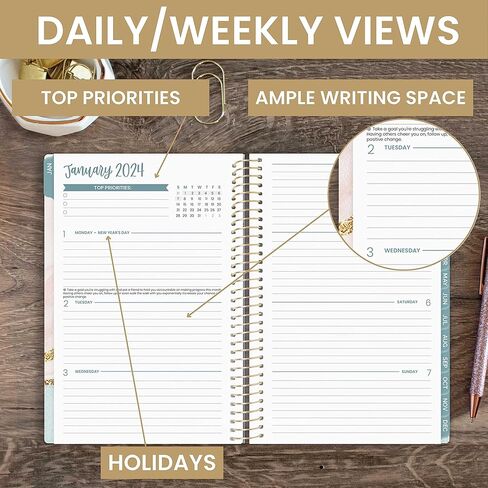 bloom daily planners 2024 Pocket Planner - 4" x 6" - (January 2024 - December 2024) - MINI Weekly/Monthly Agenda Organizer & Calendar Book - Daydream Believer, Lavender in Saudi Arabia
