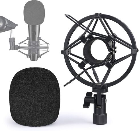 SUNMON PGA48/PGA58 Microphone Shock Mount Holder with Foam Windscreen for Absorbe Vibration and Noise, Pop Filter Suitable for PGA48-QTR, PGA48-XLR, PGA48-LC, PGA58 Series Dynamic Vocal Mic in Saudi Arabia