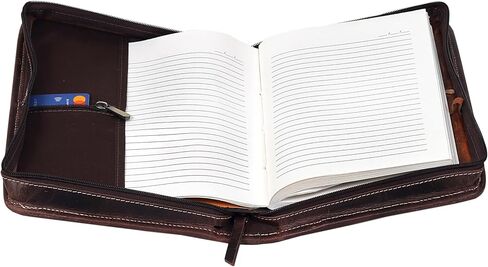 VC Genuine Buffalo Leather Bible Case Bible Book Planner Cover with Handle and Back Pocket Gift for Men & Women (Dark Brown) in Kuwait