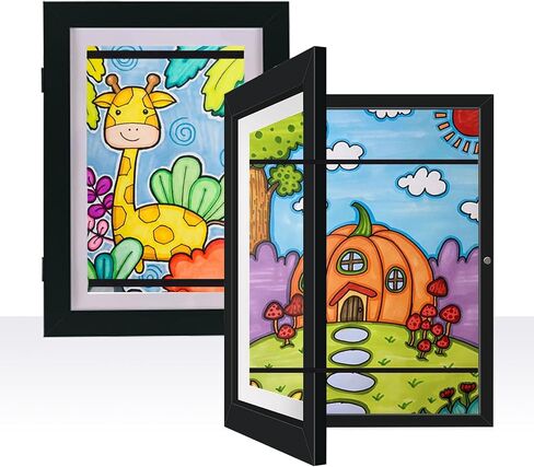 2 Packs Kids Art Frame, 8.5x11 Front Opening Kids Artwork Frames Changeable, 2 Packs Kids Art Frames for 3D Picture, Crafts, Children Drawing, Hanging Art, Portfolio,Black in Saudi Arabia