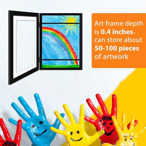 2 Packs Kids Art Frame, 8.5x11 Front Opening Kids Artwork Frames Changeable, 2 Packs Kids Art Frames for 3D Picture, Crafts, Children Drawing, Hanging Art, Portfolio,Black in Saudi Arabia