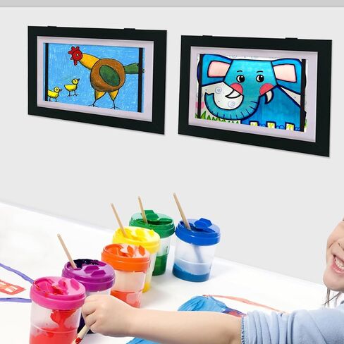 2 Packs Kids Art Frame, 8.5x11 Front Opening Kids Artwork Frames Changeable, 2 Packs Kids Art Frames for 3D Picture, Crafts, Children Drawing, Hanging Art, Portfolio,Black in Saudi Arabia