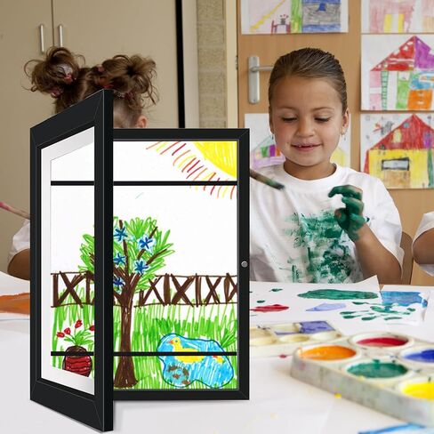 2 Packs Kids Art Frame, 8.5x11 Front Opening Kids Artwork Frames Changeable, 2 Packs Kids Art Frames for 3D Picture, Crafts, Children Drawing, Hanging Art, Portfolio,Black in Saudi Arabia