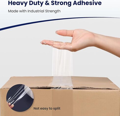 Clear Packing Tape Refills Heavy Duty for Moving Packing Boxes, 18 Transparent Box Shipping Packaging Tape Rolls, Heavy Duty Moving Package Tape 2 Inches Wide,100 Yards Per Roll , 1800 Total Yards in Kuwait