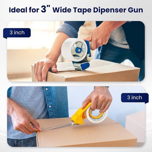 Clear Packing Tape Refills Heavy Duty for Moving Packing Boxes, 18 Transparent Box Shipping Packaging Tape Rolls, Heavy Duty Moving Package Tape 2 Inches Wide,100 Yards Per Roll , 1800 Total Yards in Kuwait