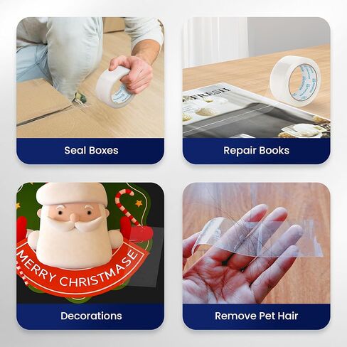 Clear Packing Tape Refills Heavy Duty for Moving Packing Boxes, 18 Transparent Box Shipping Packaging Tape Rolls, Heavy Duty Moving Package Tape 2 Inches Wide,100 Yards Per Roll , 1800 Total Yards in Kuwait