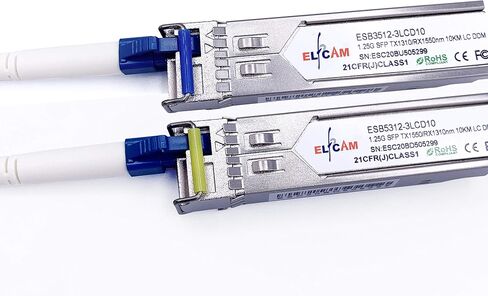 Elfcam® - وحدة SFP 1-Piar 1.25G ذات الوضع الفردي مع منفذ الألياف الضوئية LC/UPC Singlemode Simplex، DDM 10km in Saudi Arabia