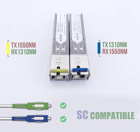 Elfcam® - وحدة SFP 1-Piar 1.25G ذات الوضع الفردي مع منفذ الألياف الضوئية LC/UPC Singlemode Simplex، DDM 10km in Saudi Arabia
