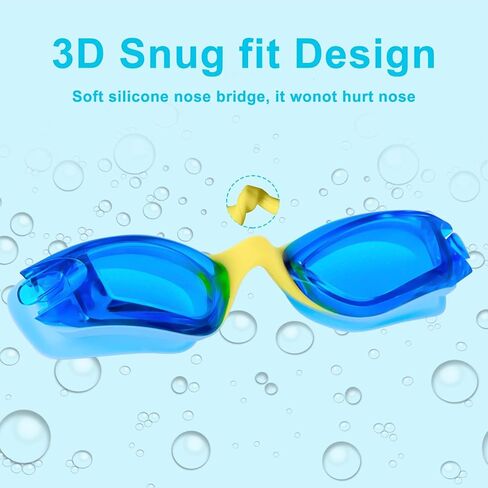 نظارات سباحة للأطفال، عبوة من نظارتين للسباحة للأطفال من سن 3 إلى 14 سنة، نظارات سباحة للأولاد والبنات in Kuwait