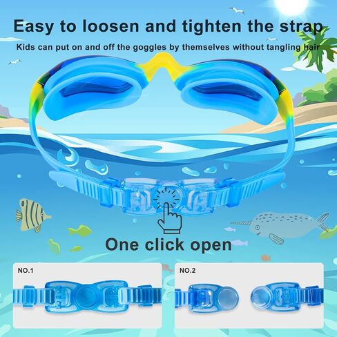 نظارات سباحة للأطفال، عبوة من نظارتين للسباحة للأطفال من سن 3 إلى 14 سنة، نظارات سباحة للأولاد والبنات in Kuwait