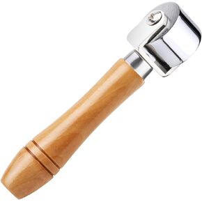 Mnuizu 26mm+60mm+100mm Leather Press Edge Roller, Wooden Handle Leather Rolling Craft Roller, Seam Roller for Leather, Leather Edge Creaser, Leather Craft Laminating Tool for Leather Craft（Wood）