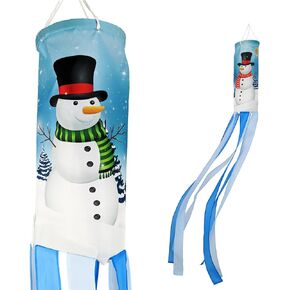 Madrona Brands Twin Snowman Winter Windsock | Durable Outdoor Hanging Decoration | Yard, Deck, Patio, Home and More | 60-Inch