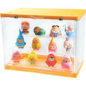 Yellow Blind Box Firm Display Case, Figure Acrylic Doll Display Box, Magnetic Transparent Dust & Moisture Case Detachable Compatible with Funko Pop, Figures Pop Mart, Smiski