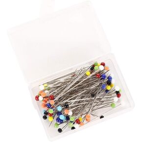 100pcs دبابيس الخياطة متعددة الألوان مع رأس اللؤلؤ البلاستيكي ، دبابيس خياطة رأس الزهرة ، دبابيس خياطة مستقيمة ، دبابيس خياطة للخياطة ، المجوهر