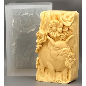 Piggy Silicone Mold for SOAP Making and Other Crafts Pig Farm Animal, Livestock
