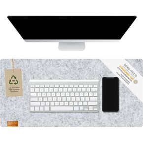 MIQIO® Design Desk Mat Made of Sustainable Felt | 27 x 13 inches Washable | Oekotex Certified Gaming Mouse Pad for Desk | Computer Mat Protector for Desk | Mottled Grey