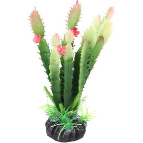 Artificial Cactus Plant, Simulation Plastic Aquatic Plants Terrarium Reptiles Habitats Decoration Home Decor for Fish Aquarium Landscape
