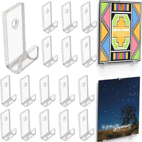 WANLIAN Vinyl Record Wall Mount Display Holder, 10 Sets Clear Acrylic Vinyl Record Hangers Shelf for Album Covers Display and Home Wall Decoration (30, Single LP)