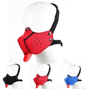 Puppy Hood Mask with Removable Tongue Pup Hood Dog Hood Mask Play Hoods Play Roleplay Halloween Costume