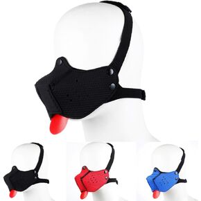 Puppy Hood Mask with Removable Tongue Pup Hood Dog Hood Mask Play Hoods Play Roleplay Halloween Costume in Saudi Arabia