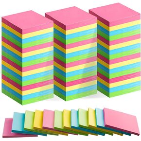 Fainne 120 Pack Sticky Notes 3x3 Bulk Colorful Self Stick Note Pads Pink Yellow Green Blue Paper Memo for Office School Notebook Supplies 50 Sheets/Pad(Simple Color,Solid)