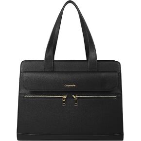 Queenoris PVC Laptop Bag for Women 15.6 Inch Computer Bags Waterproof Business Teacher Office Handbag Top Handle Work Bag Briefcase