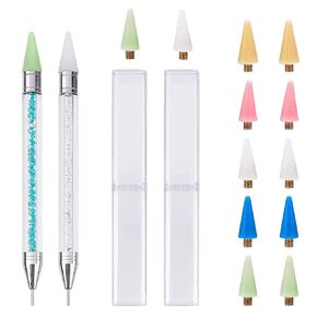 SUPERFINDINGS 2pcs Nail Art Rhinestones Picker with 14pcs Wax Replacement Head Tips Drill Pen Diamond Painting Wax Pens Diamond Painting Accessories for Diamond Painting Nail Arts DIY Crafts