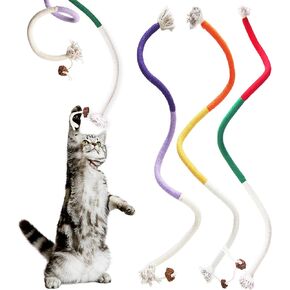 Cat Chew Toys 3pcs Sisal Bropes ، ألعاب هريرة للقطط الداخلية لتنظيف الأسنان من أجل هريرة ، ألعاب Catnip Catnip Toys Interactive Cat Nip Kitty لجميع السلالات