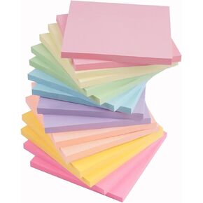 Sticky Notes 16 Pads 3x3 inches, Self-Sticky Note Pads Multi Colors, School Supplies Office Products, Writing Memo for Holiday Shop, Teacher Appreciation Xmas Gift and Daily Life Organization