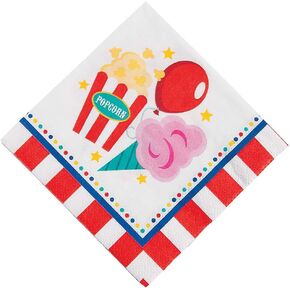 Fun Express - Carnival Beverage Napkins for Birthday - Party Supplies - Print Tableware - Print Napkins - Birthday - 16 Pieces