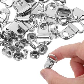 Healifty 30 Sets Boot Lace Hooks Metal Loop Ring Shoe Eyelets Buckle with Rivets for Climb Hiking Shoes Safety Work Boots