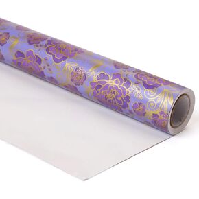 Rose Purple Wrapping Paper Roll, Mini Roll-17 Inches X 32.8 Feet, Flowers Design Wrap Paper for Girls Women Grandma, for Birthdays, Valentine's Day, Weddings, Anniversaries, Mother's Day, 1 Roll