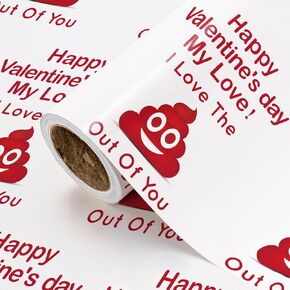 Wrapaholic Funny Valentines Day Rapping Roll - Mini Roll - 17 inch × 16.5 قدم - عيد الحب سعيد حبي ، أحب القرف منك تصميم مثالي للحفلة والاحتفال