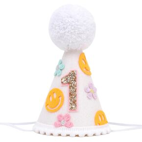 Daisy groovy one birthday hat for girls - spring 1st birthday hat, groovy one first birthday decorations, floral 1st birthday crown, daisy 1st birthday decor