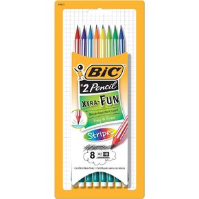 BIC #2 Pencil Xtra Fun Stripes, Cased Pencil