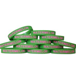 Novel Merk Watermelon Green Party Favor & School Carnival Prize Silicone Rubber Band Wristband Bracelet (12 pieces)