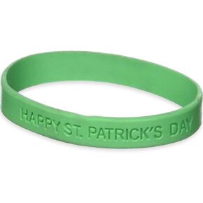 St. Patrick's Day Green Rubber Bracelet - 2.5" - Unique & Festive Accessory, Perfect for Celebrations - 1 Pc.