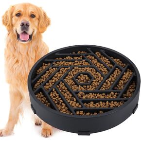 Slow Feeder Dog Bowls Large Medium Breed,Anti-Choking Slow Eating Dog Food Bowl,Non Slip Pet Slower Food Feeding Bowls Large Puzzle Slow Feeder Bloat Stop Maze Dog Dishes,Orange