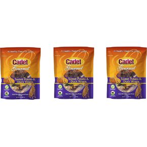 Cadet 3 Pack of Gourmet Sweet Potato and Duck Wraps Dog Treats, 14 Ounces Per Pack