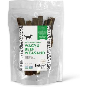 أول مزارع خفيفة Wagyu لحوم البقر Weasand Dog Chews | العصي المبرر للكلاب | المريء المتشنج يعامل | جميع المضغ الطبيعي ، 6-8 العد | علاجات صحية للأسنان والتحفيز العقلي ودعم المفاصل