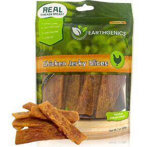 Earthgenics® Chicken Jerky Dog Treats - Lean, Tender 100% Natural Chicken Breast for All Ages, High in Protein, Minerals, B6 & B12, No Harmful Additives, Improves Skin & Coat (14oz.)