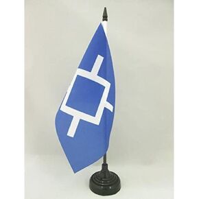Cheyenne indians Table Flag 5'' x 8'' - Native American tribe Desk Flag 21 x 14 cm - Black plastic stick and base - AZ FLAG