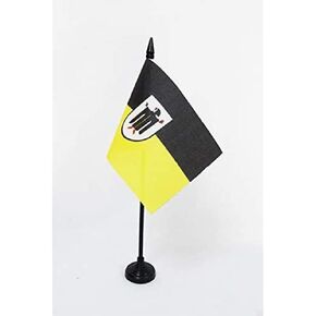Munich Table Flag 4'' x 6'' - Munich in Germany Desk Flag 15 x 10 cm - Black plastic stick and base- AZ FLAG