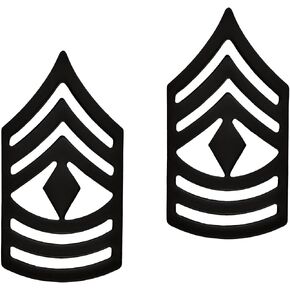 US Army Black Metal Subdued Pin-On Rank in Kuwait